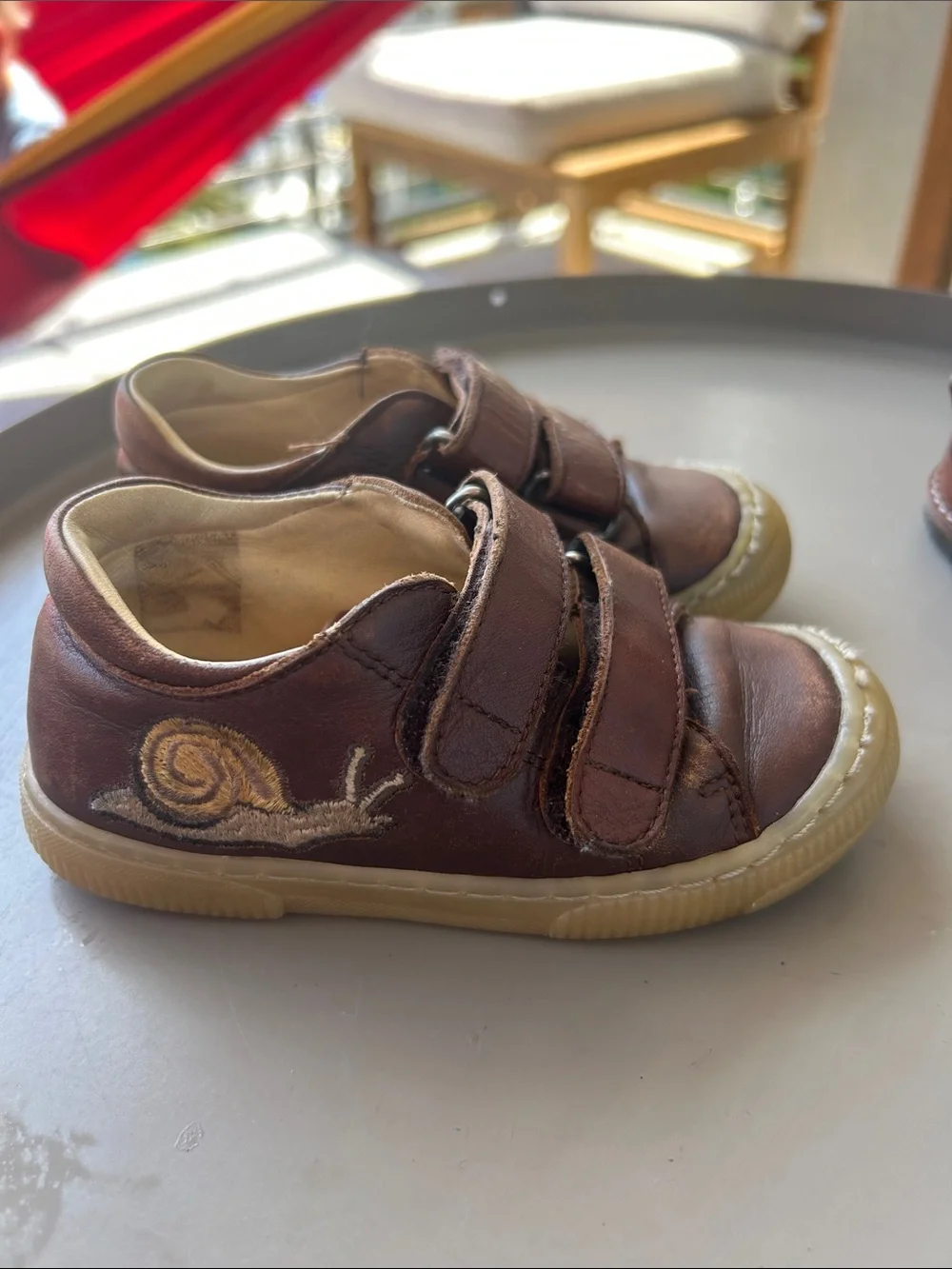 2 pairs of Angulus leather footwear- shoes and sandals